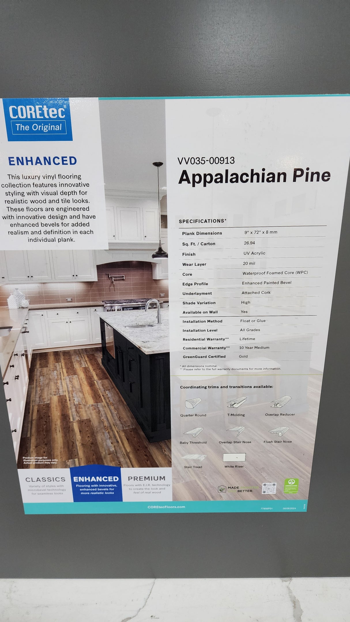 Appalachian Pine - Coretec vv035 Original Enhanced XL
