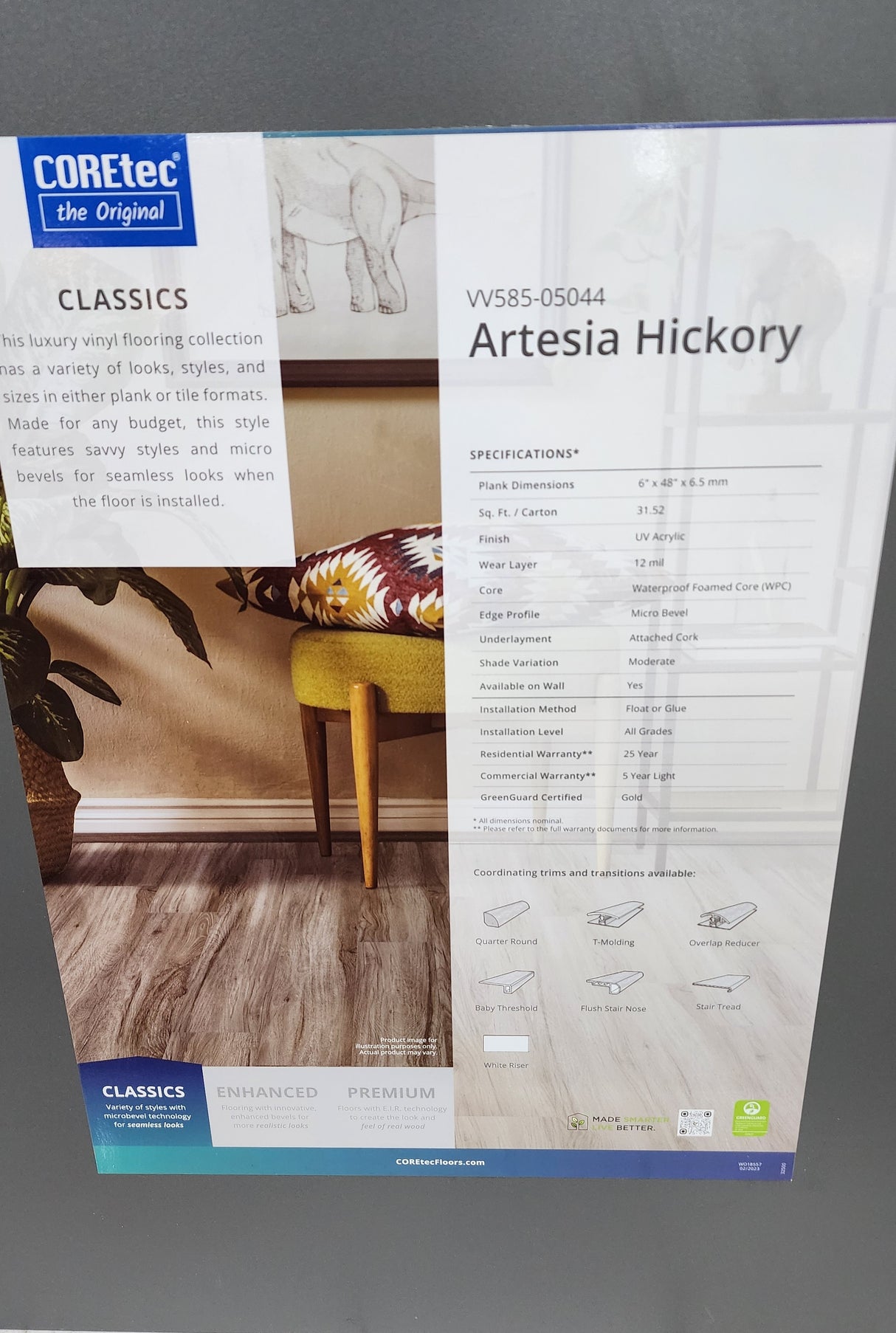 Artesia Hickory - Coretec vv585 Original Classics