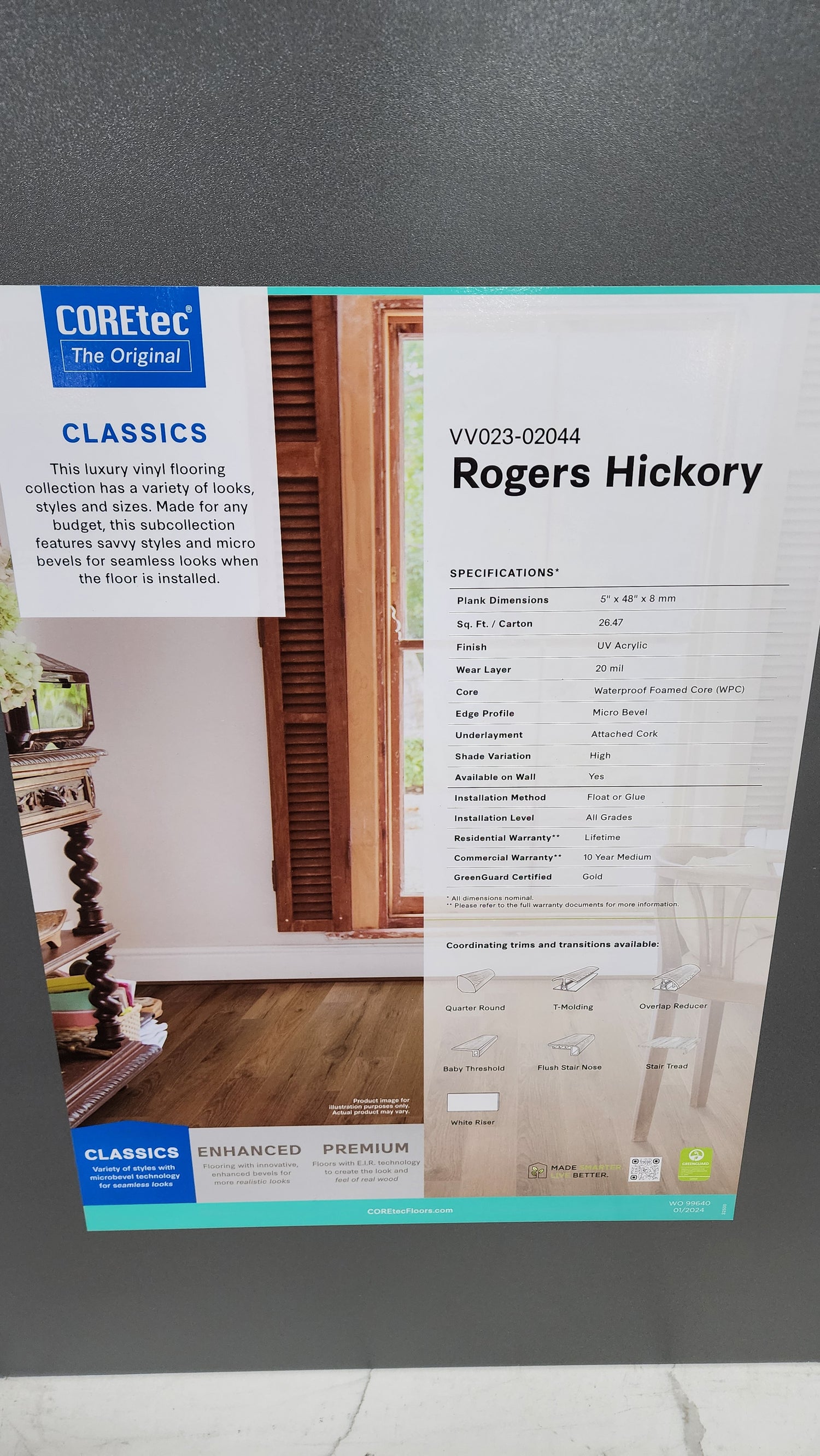 Rogers Hickory - Coretec vv023 Originals Classics