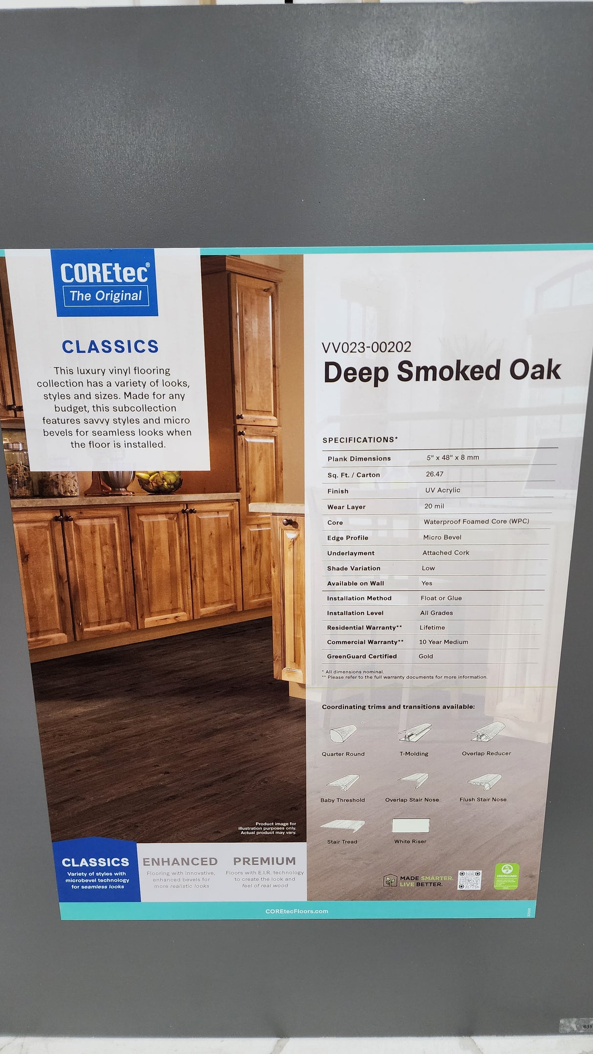 Deep Smoked Oak - Coretec vv023 Originals Classics