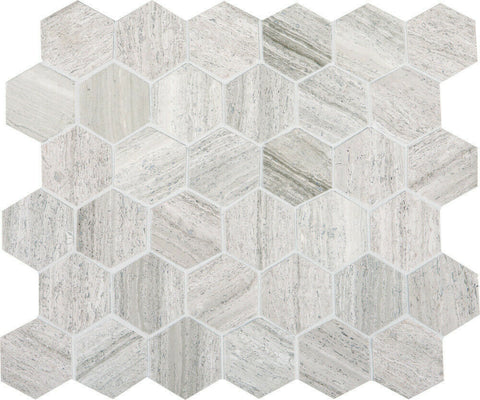 Daltile - Chenille White 2" Hexagon Honed